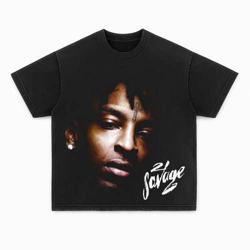 21 Savage Vintage Hip Hop PNG Design – Oversized 16x20 Graphic for Black Shirts (300 DPI Digital Download)